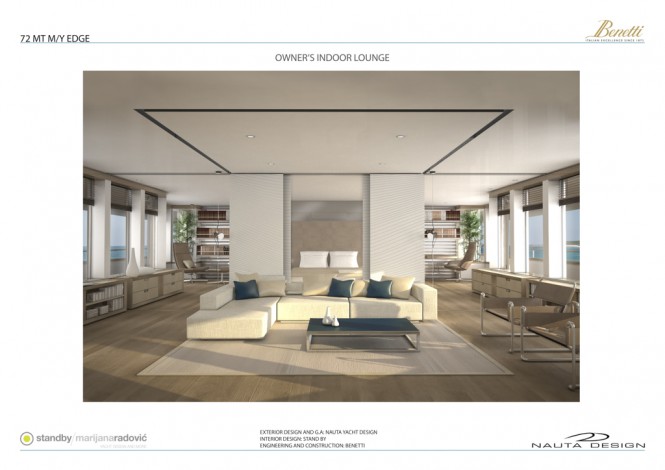72m Benetti Nauta EDGE 72 - Owner's indoor lounge