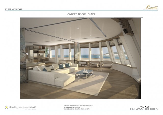 72m Edge 72 yacht - Owner's Indoor Lounge
