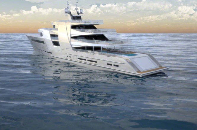 78m Impossible Productions Ink Yacht Design - aft view