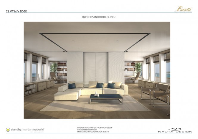 Benetti Nauta EDGE 72 yacht - Owner's Indoor Lounge