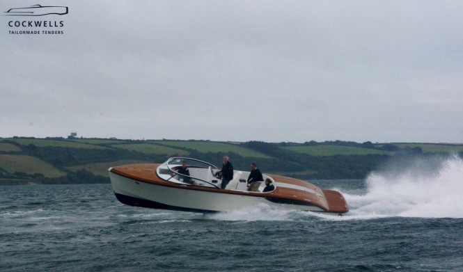Cockwells 9.5m Yacht Tender to the 73m Vitruvius Yacht GRACE E during sea trials