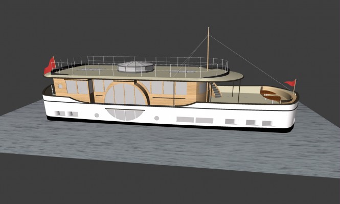 Fairlie Yachts 80-foot luxury housboat concept