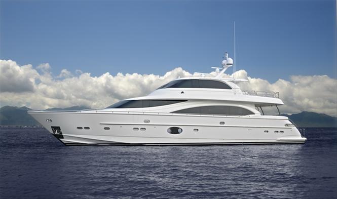 Horizon RP110 superyacht Andrea VI - first yacht to benefit from new light-weight superstructure