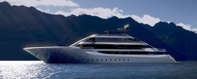 Jonathan Peace designed 65m superyacht Illusion concept - side view