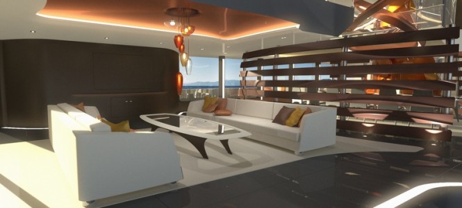 Luxury yacht Illusion concept - Saloon