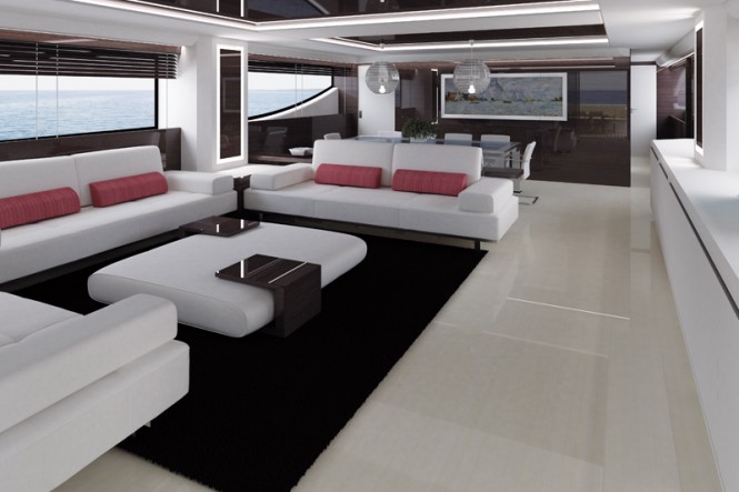 Luxury yacht MY115 concept - Saloon
