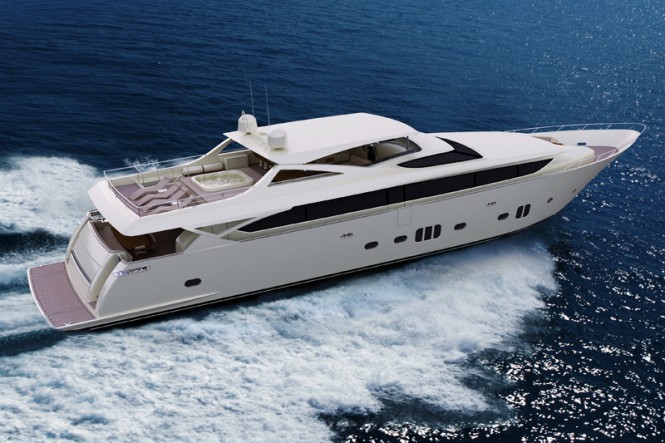 MY115 superyacht concept - aft view