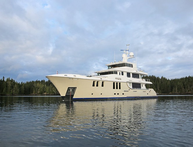 Nordhavn 120 Yacht Aurora - Spout Islet on Hanson Island