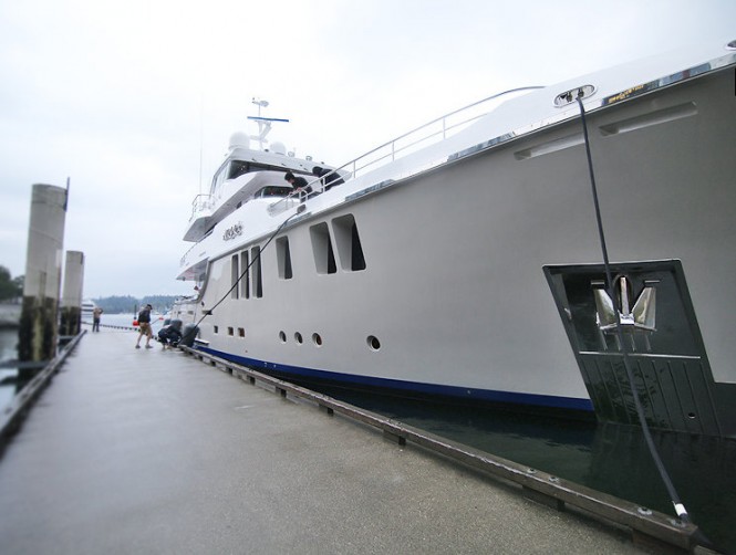 Nordhavn 120 superyacht Aurora moored in Vancouver
