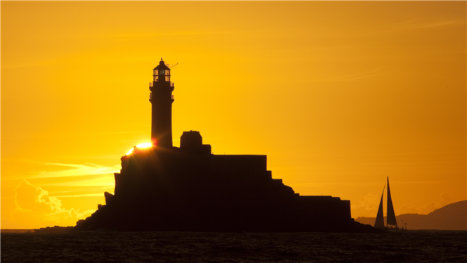 Passing by the Fastnet Rock at dawn