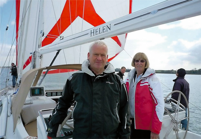 Philip Scott aboard his Oyster Yacht Helen