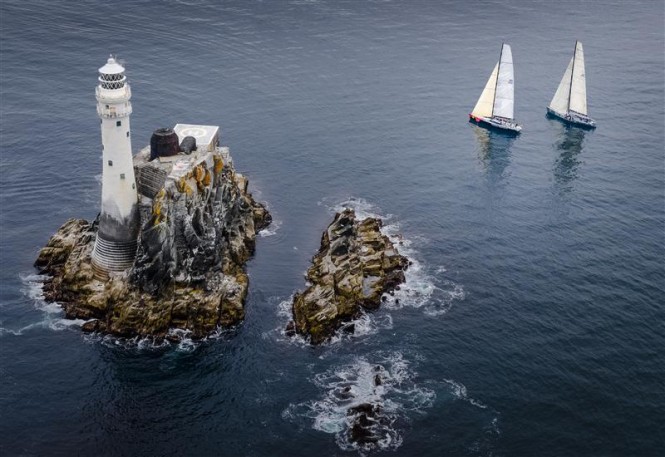 Searching for wind on approach to the fastnet rock - Photo by Rolex Kurt Arrigo