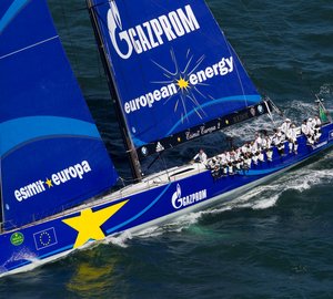 Rolex Fastnet Race 2013: Esimit Europa 2 Yacht leading the monohull fleet