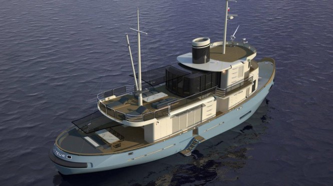 French navy tugboat LE LUTTEUR converted into a superyacht 