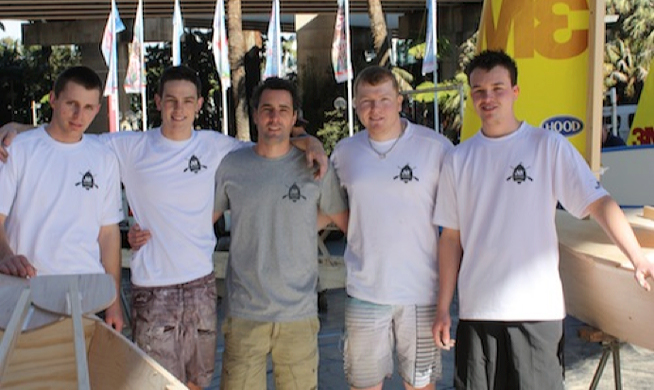 The Alloy team (Jac Hebson, Luc Whitehouse, Travis Page and Theo Finlayson, with team leader Tim Rattray)