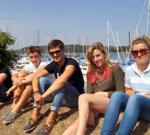 Winners of MDL Sail Training Awards 2013 enjoying trip aboard JOHN LAING Yacht