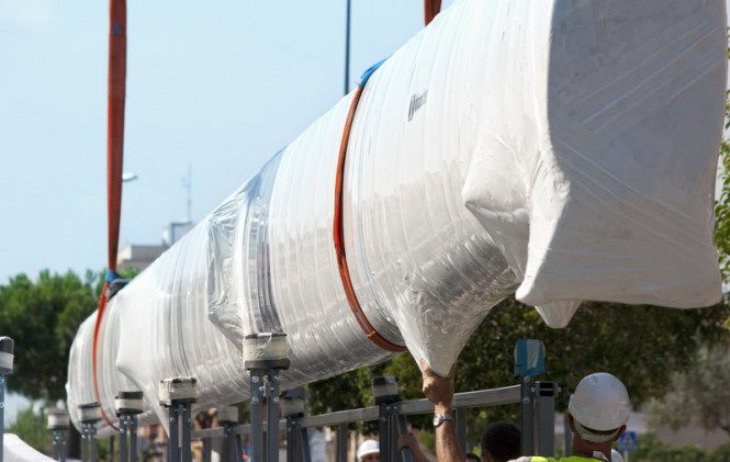 1-76m carbon mast for the 60m superyacht P3 by Perini Navi 1-76m carbon mast for the 60m superyacht P3 by Perini Navi