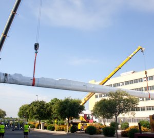 New 76m mast for Perini Navi Yacht P3 (hull C.2218) completed by Future Fibres