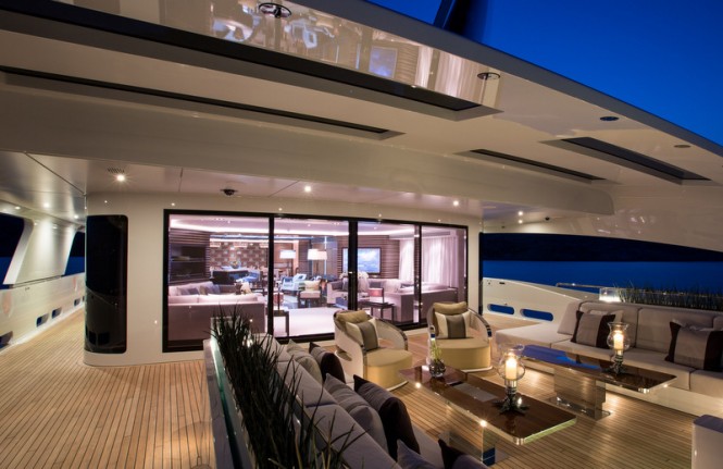 Superyacht Galactica Star - Exterior by night - Photo by Jeff Brown