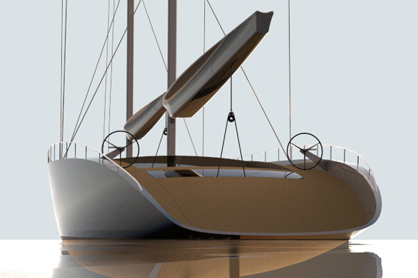44m Persak & Wurmfeld sailing yacht concept - aft view
