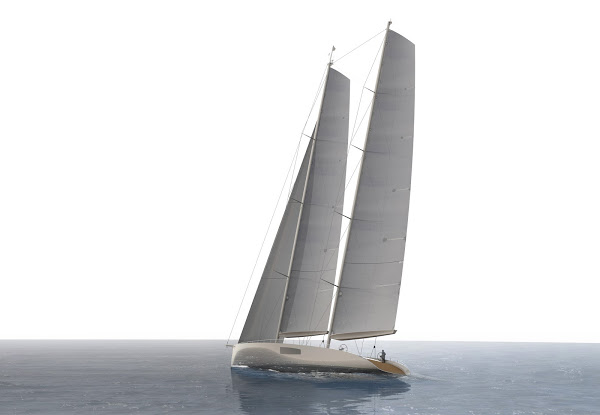 44m Persak & Wurmfeld superyacht concept under sail