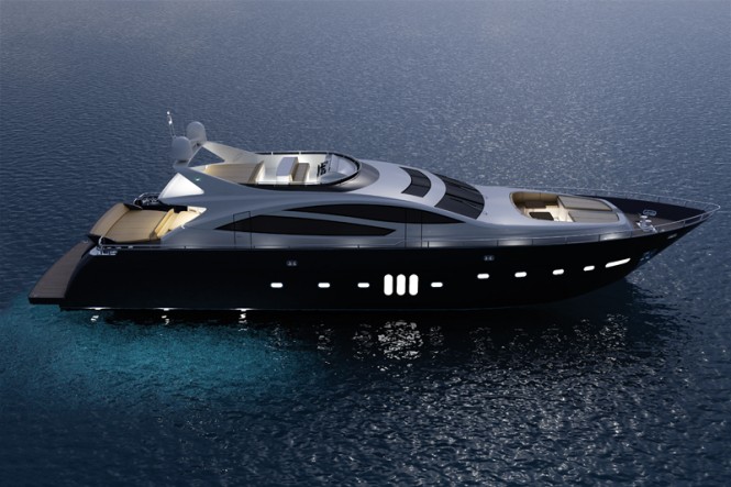 95 Sport yacht concept by night