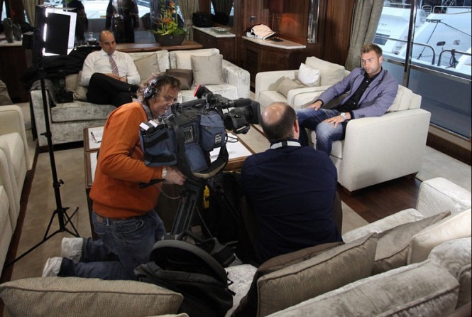 A series of media interviews aboard the Sunseeker 40M superyacht Imperial Princess