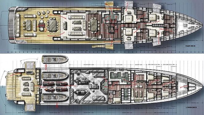 B165 superyacht concept - Decks