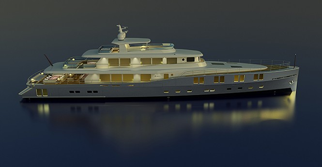 B165 superyacht concept - side view