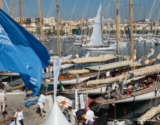 Classic yachts preparing for the start of the 2013 Regates Royales Trophee Panerai