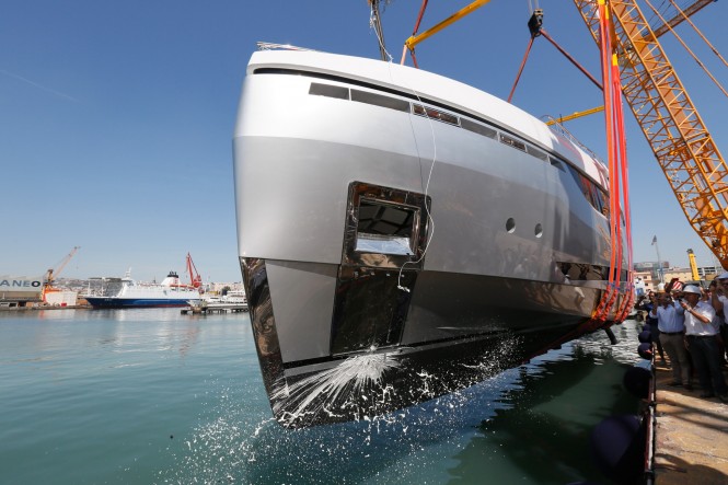 Columbus Sport Hybrid 40M superyacht at launch