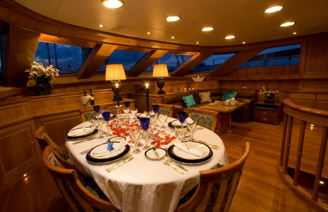 Dining and Saloon - Ellen V charter yacht