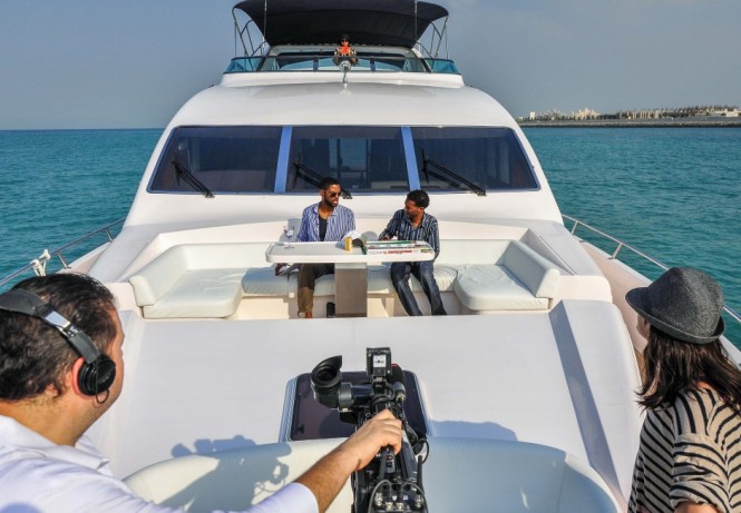 Dubai One TV aboard Majesty 88 Yacht by Gulf Craft