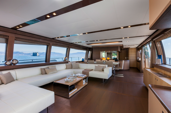 Ferretti 960 superyacht saloon