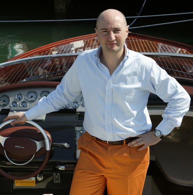 Ferretti Group Managing Director Ferruccio Rossi on a RIVA boat
