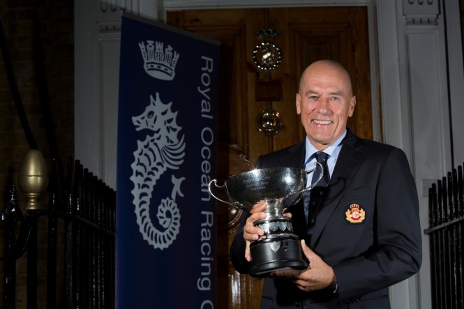 Igor Simcic with the Rolex Fastnet Race Trophy