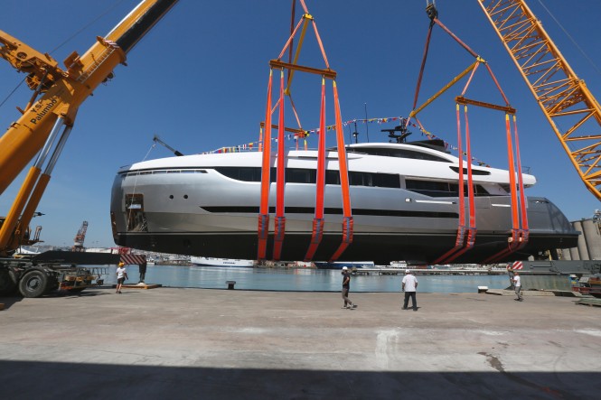 Launch of the Columbus Sport Hybrid 40M Yacht at Palumbo Shipyard in Naples, Italy