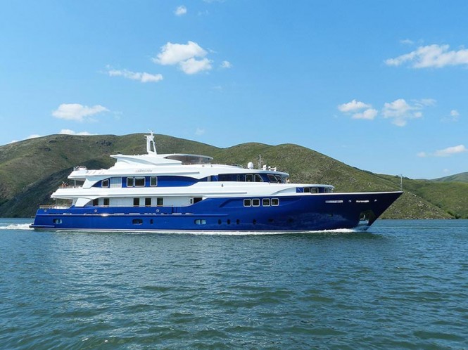 Luxury motor yacht Bayterek making her first pre-trial cruise