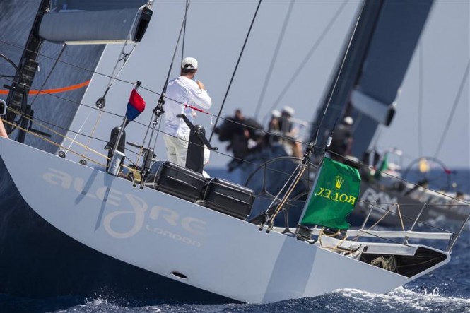 Luxury yacht Alegre during the second day of racing