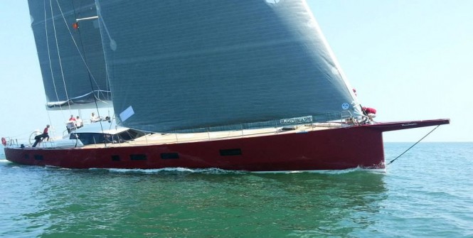 Luxury yacht Nomade IV under sail