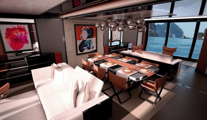 Luxury yacht Renaissance concept by George Wolstenholme -lower saloon