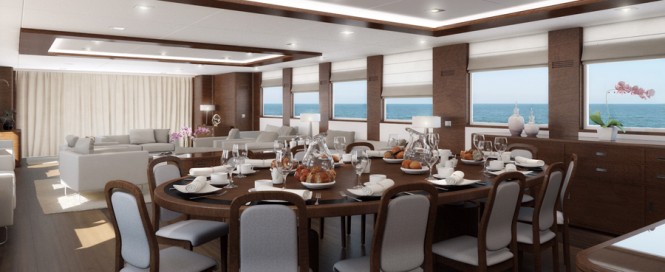 Majesty 155 Yacht - Dining Area Majesty 155 Yacht - Dining Area