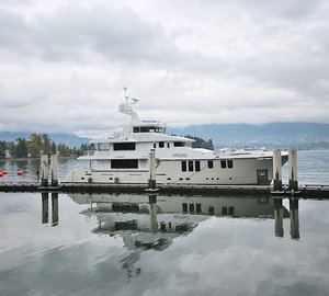 Additional photos of Nordhavn 120 luxury yacht AURORA from her arrival in Vancouver, Canada