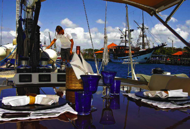 On board luxury yacht Aspiration