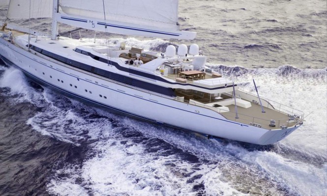 Post-refit rendering of luxury sailing yacht M5 (ex Mirabella V)