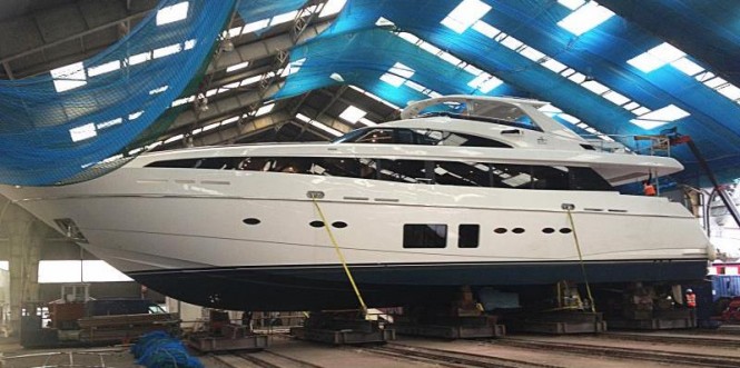 Princess 32M Yacht before completion at Solent Refit