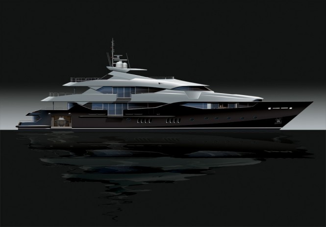 Rendering of Sunseeker 155 Superyacht