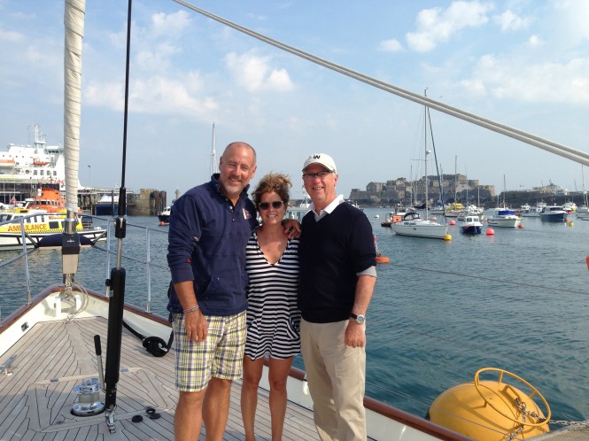 Ron with happy Clients aboard Wavelength Yacht