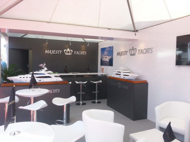 Stand of Majesty Yachts - Aurora Yachts in Cannes
