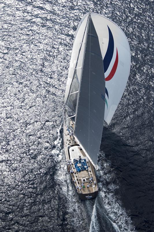 Superyacht Nilaya shows-off her beauty during the third day of racing
